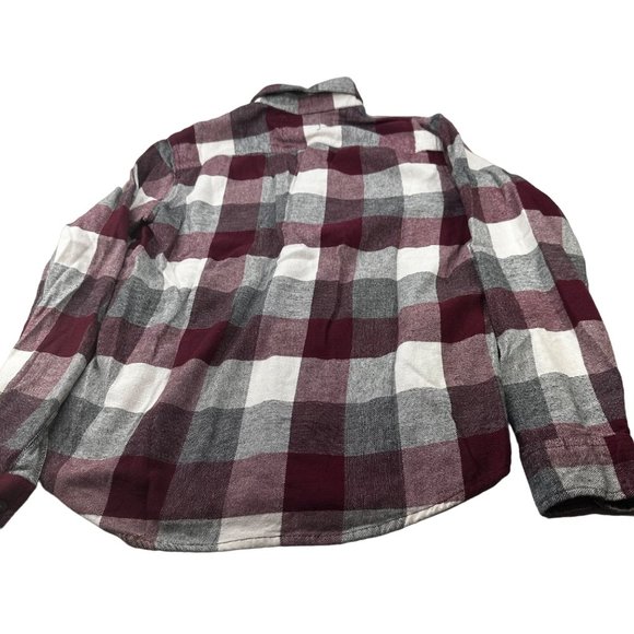 Hollister Men's Size Medium Shirt Button Up Long Sleeve Plaid Red Gray Preowned - Picture 2 of 14